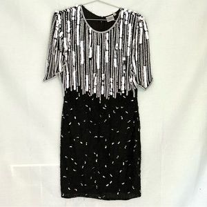 1980s vintage beaded silk dress✨